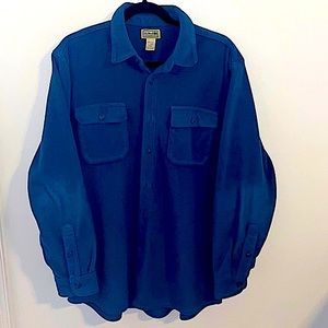 Vintage LL Bean Navy Polar Fleece Button Up Shirt